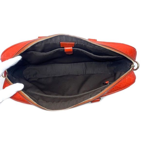 Gucci Diamante Orange Red Bright Calf Leather 2-way Business Bag Shoulder Bag - Picture 7 of 7